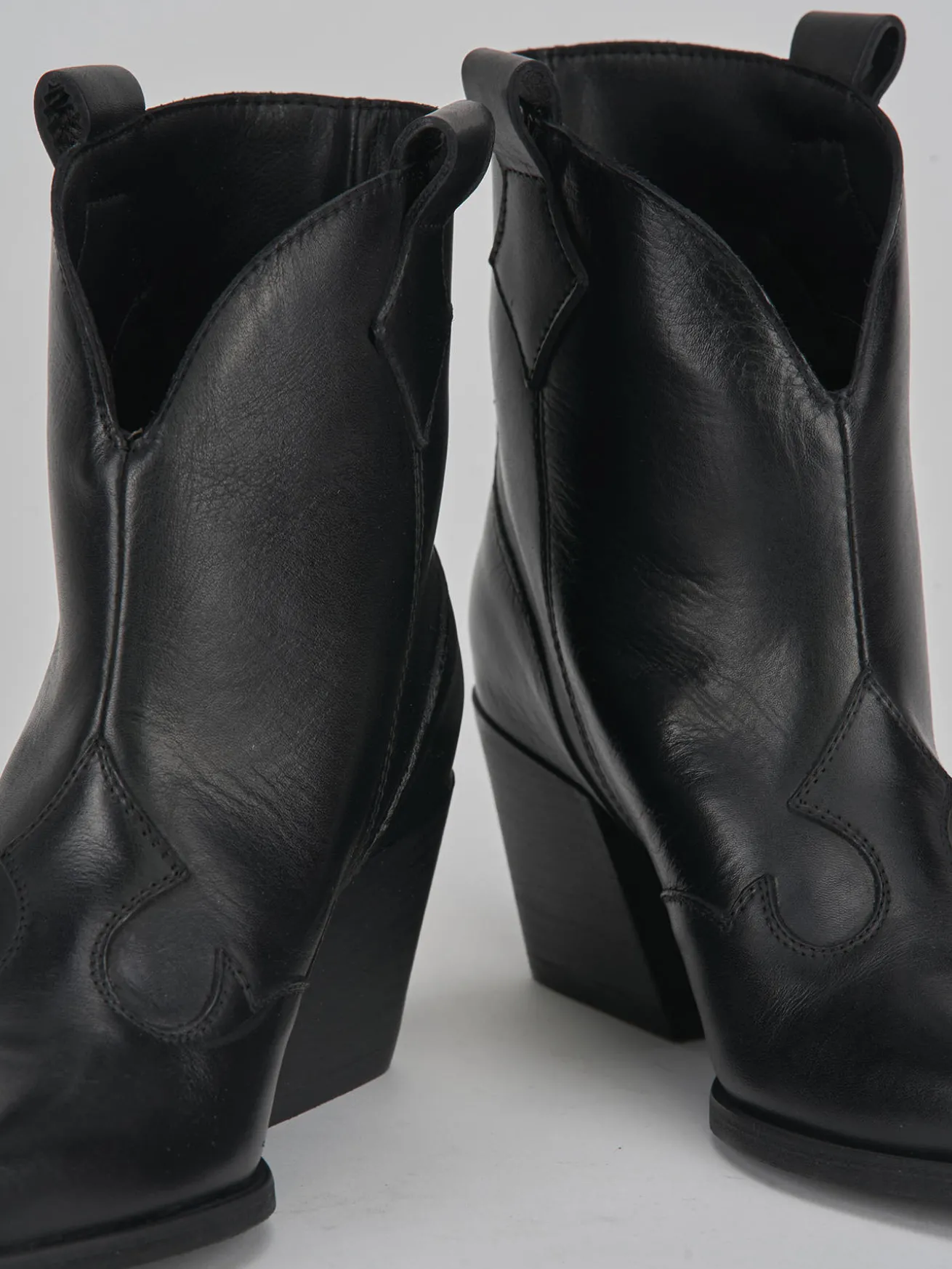 Stivaletti tacco 8cm pelle nero