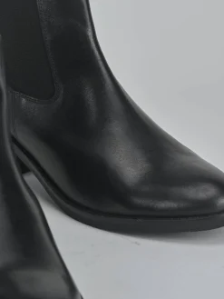 Stivaletti tacco 4cm pelle nero