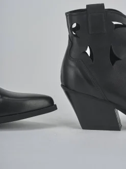 Stivaletti tacco 6cm pelle nero