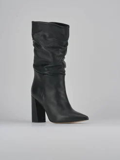 Stivaletti tacco 9cm pelle nero