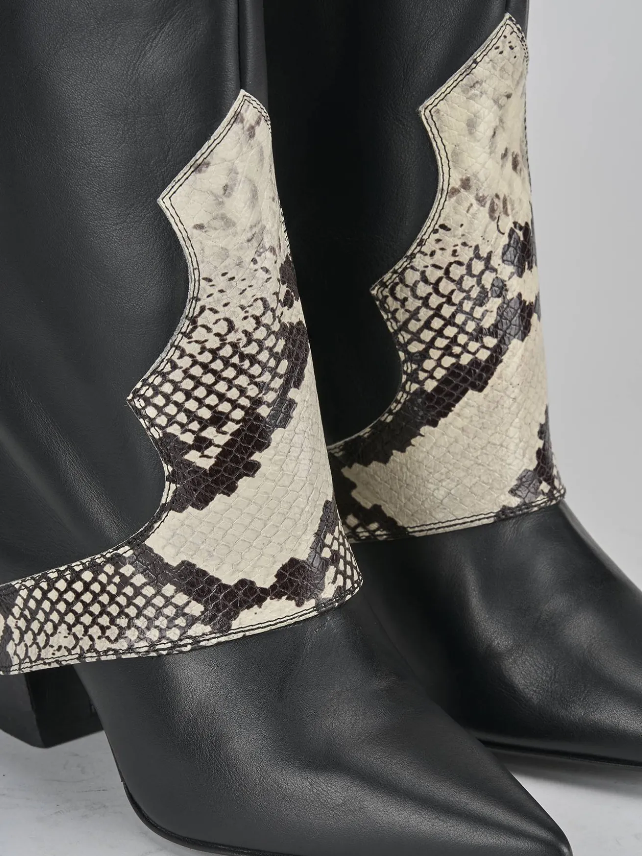 Stivaletti tacco 8cm pelle nero