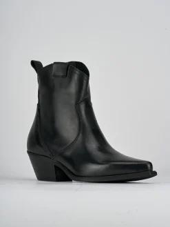 Stivaletti tacco 6cm pelle nero