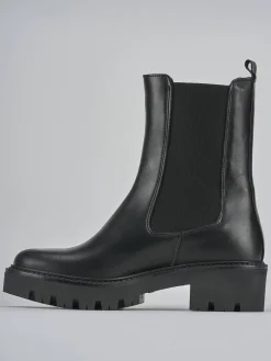 Stivaletti tacco 3cm pelle nero