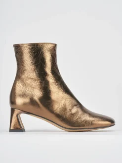 Stivaletti tacco 5cm pelle bronzo