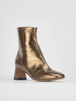 Stivaletti tacco 5cm pelle bronzo