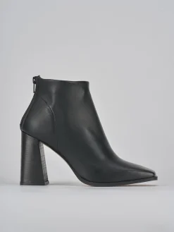 Stivaletti tacco 10cm pelle nero