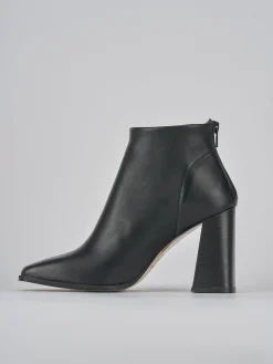 Stivaletti tacco 10cm pelle nero