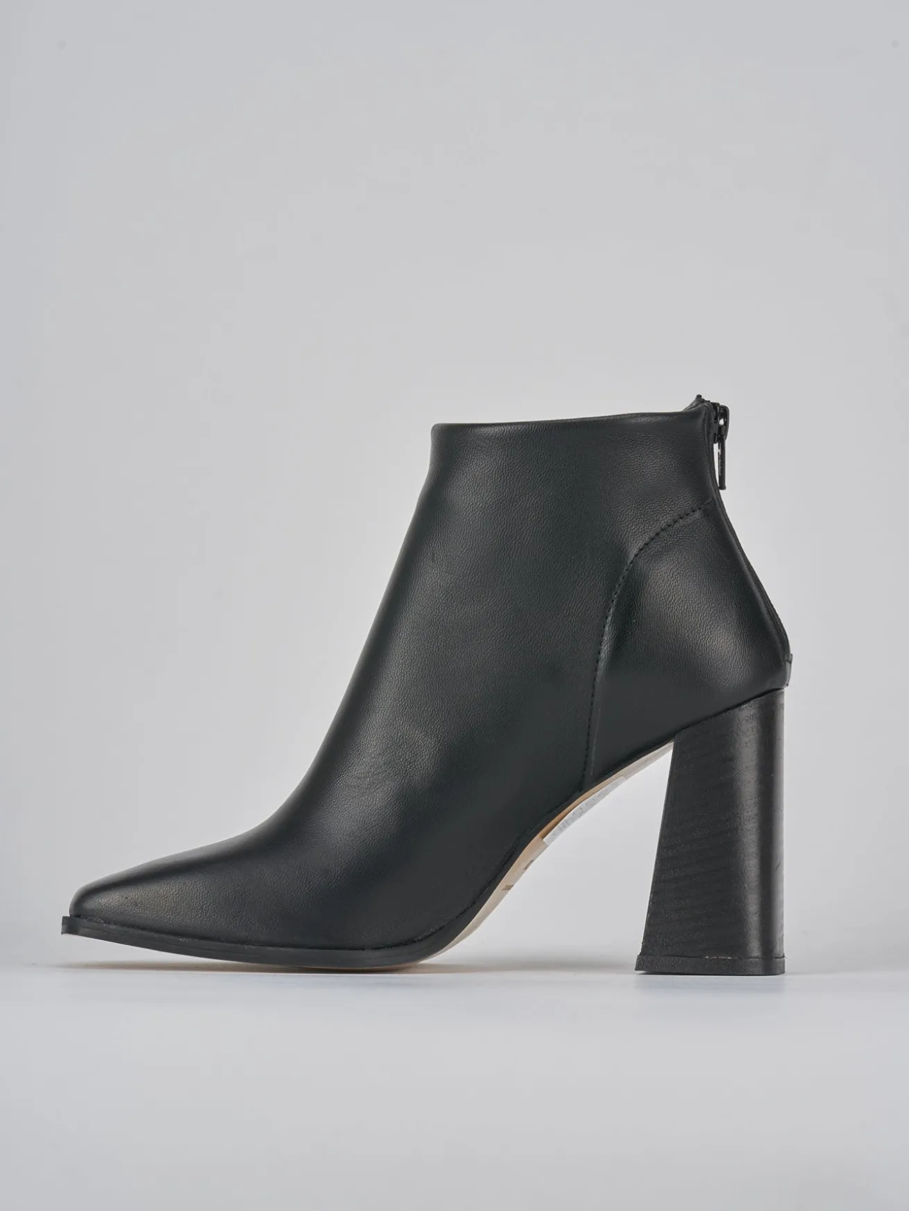 Stivaletti tacco 10cm pelle nero