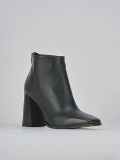 Stivaletti tacco 10cm pelle nero