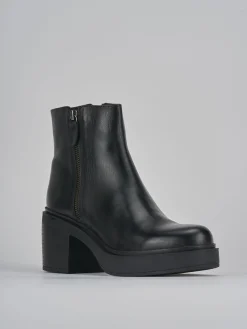 Stivaletti tacco 6cm pelle nero