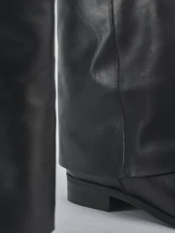 Stivaletti tacco 1cm pelle nero