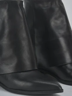 Stivaletti tacco 1cm pelle nero