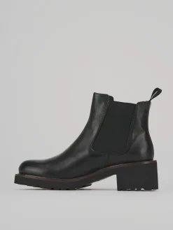 Stivaletti tacco 5cm pelle nero