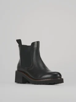 Stivaletti tacco 5cm pelle nero