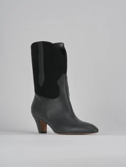 Stivaletti tacco 5cm pelle nero