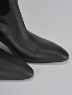 Stivaletti tacco 5cm pelle nero
