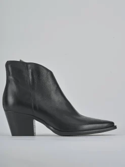 Stivaletti tacco 6cm pelle nero