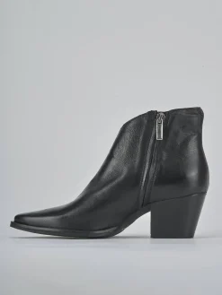 Stivaletti tacco 6cm pelle nero