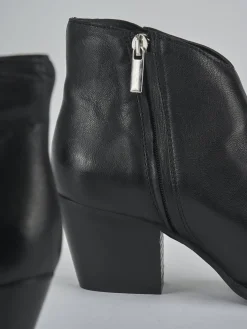 Stivaletti tacco 6cm pelle nero