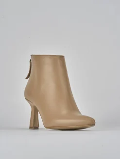 Stivaletti tacco 5cm pelle marrone