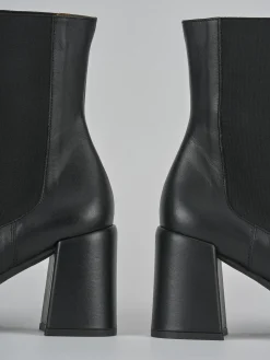 Stivaletti tacco 7cm pelle nero