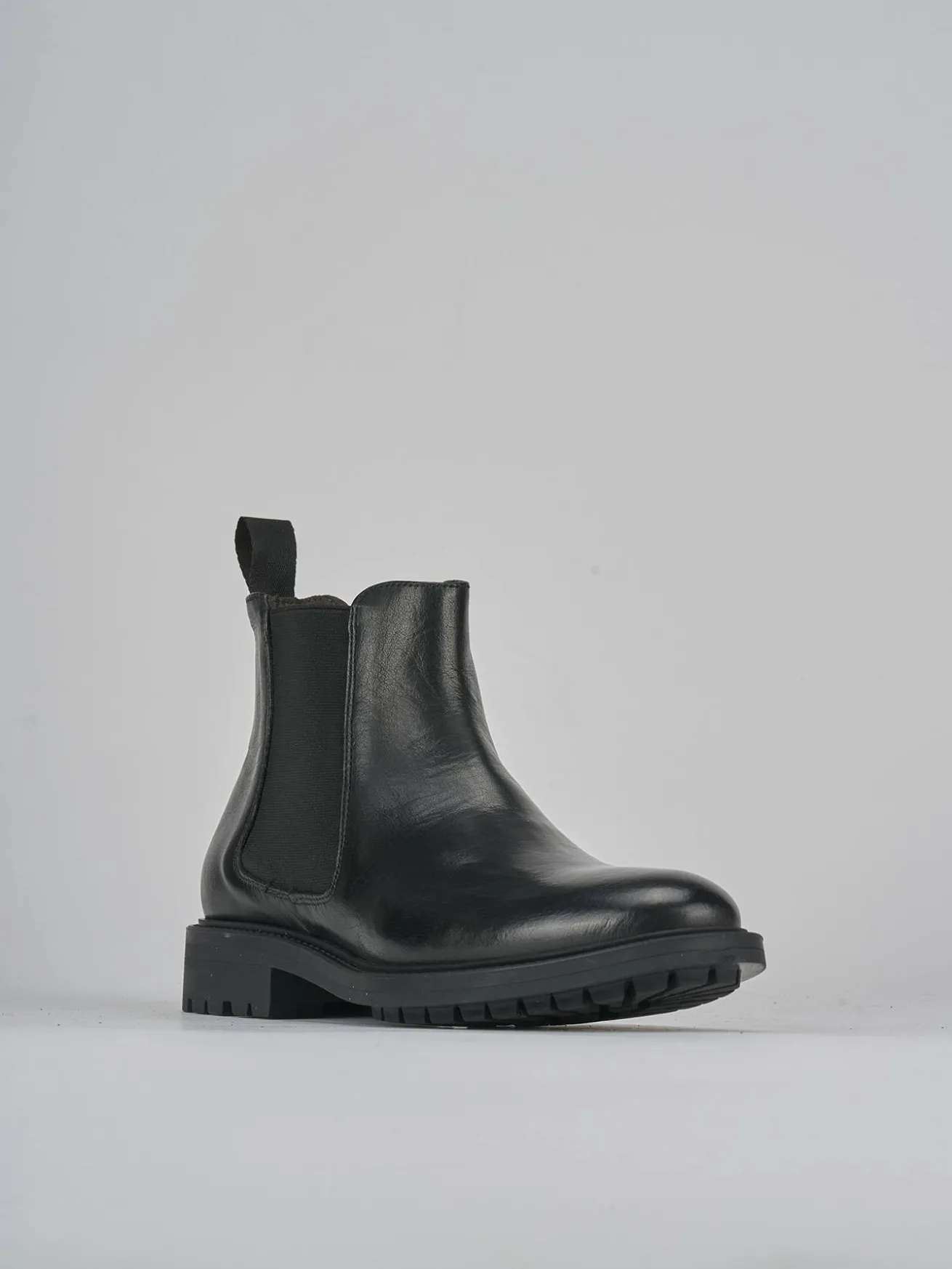 Stivaletti tacco 3cm pelle nero