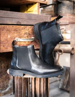 Stivaletti tacco 3cm pelle nero