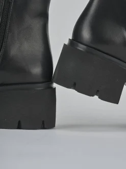 Stivaletti tacco 5cm pelle nero