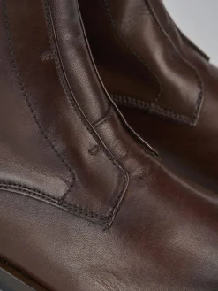 Stivaletti tacco 2cm pelle marrone