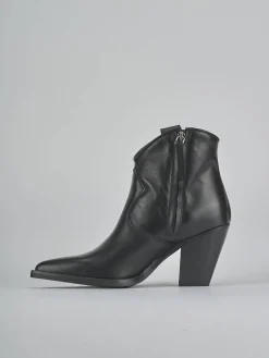 Stivaletti tacco 8cm pelle nero