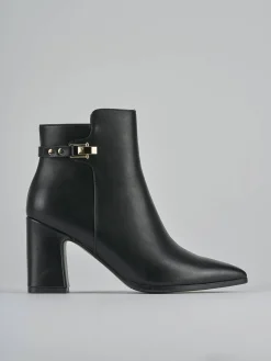 Stivaletti tacco 7cm pelle nero