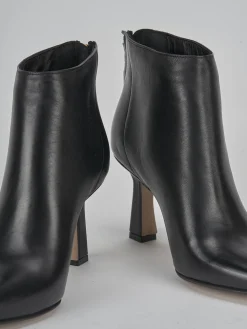 Stivaletti tacco 5cm pelle nero