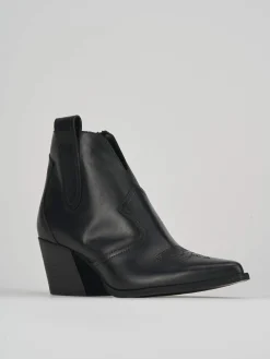 Stivaletti tacco 7cm pelle nero