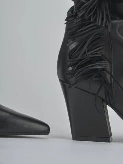 Stivaletti tacco 8cm pelle nero