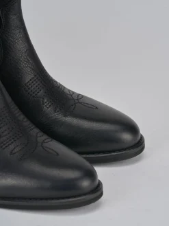 Stivaletti tacco 3cm pelle nero