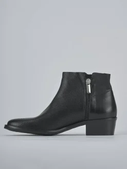 Stivaletti tacco 4cm pelle nero