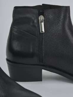 Stivaletti tacco 4cm pelle nero