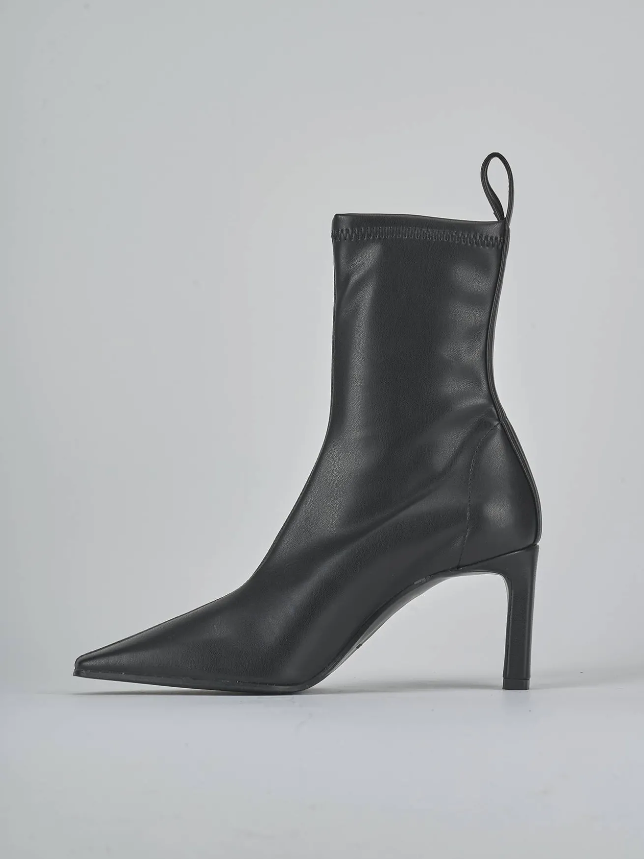 Stivaletti tacco 8cm pelle nero
