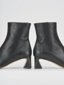 Stivaletti tacco 5cm pelle nero