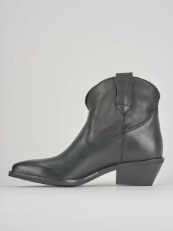 Stivaletti tacco 4cm pelle nero