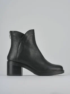 Stivaletti tacco 4cm pelle nero