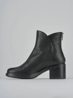 Stivaletti tacco 4cm pelle nero