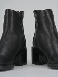 Stivaletti tacco 4cm pelle nero