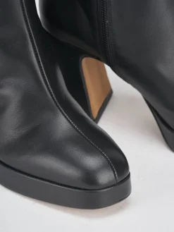 Stivaletti tacco 8cm pelle nero