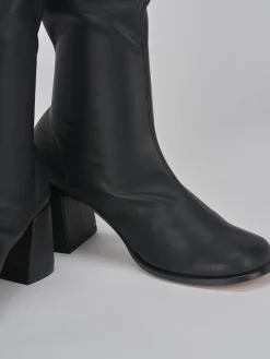 Stivaletti tacco 7cm pelle nero