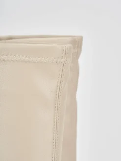 Stivaletti tacco 5cm pelle beige