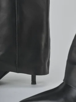 Stivaletti tacco 7cm pelle nero