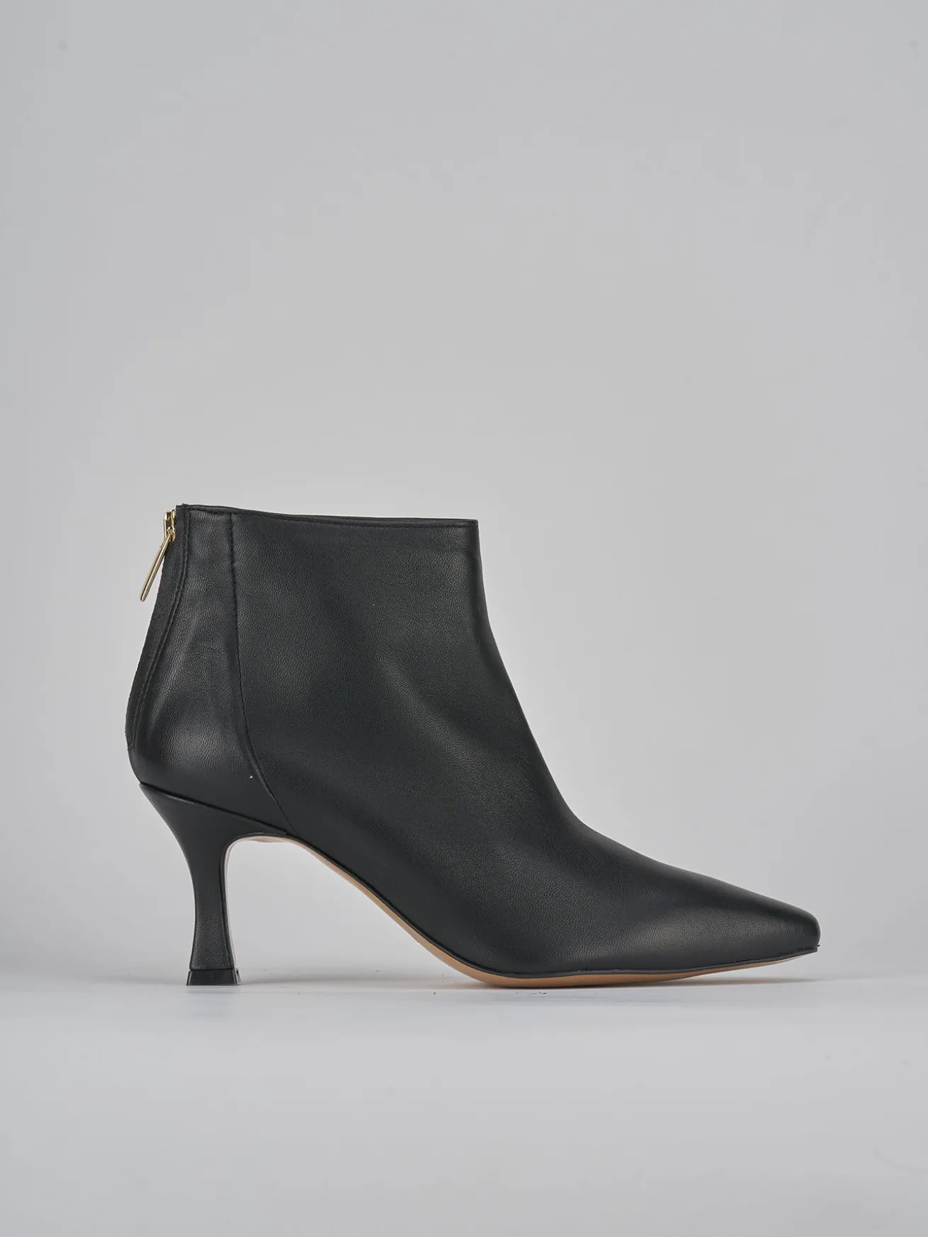 Stivaletti tacco 7cm pelle nero