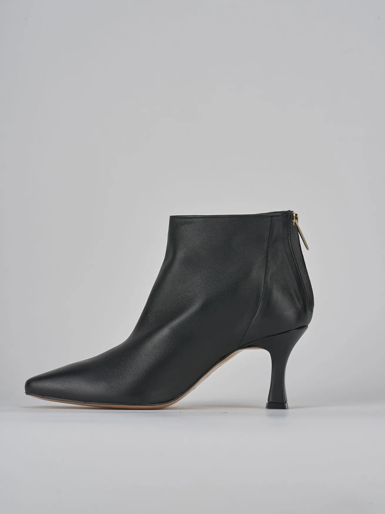 Stivaletti tacco 7cm pelle nero