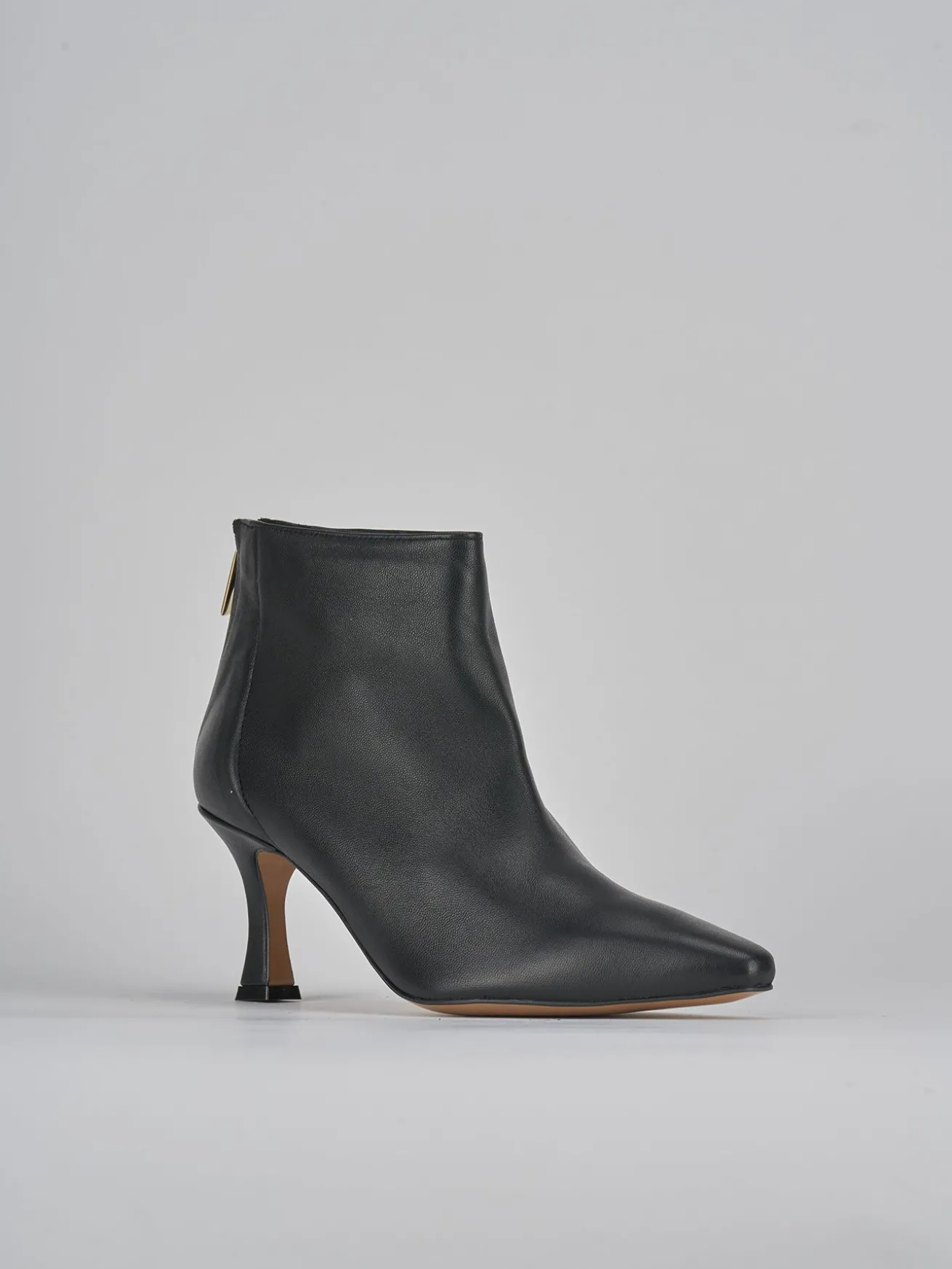 Stivaletti tacco 7cm pelle nero